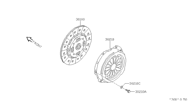 1996 Nissan Maxima Cover Assembly-Clutch Diagram for 30210-40U00