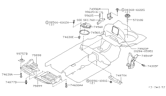 1999 Nissan Maxima Floor Fitting Diagram 3