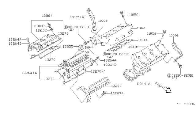 1996 Nissan Maxima Rocker Cover Gasket Diagram for 13270-31U10