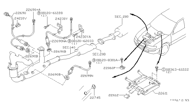 1998 Nissan Maxima Engine Control Module Diagram for 23713-4L762