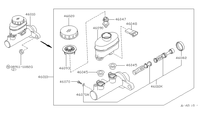 1995 Nissan Maxima Brake Master Cylinder Diagram 1