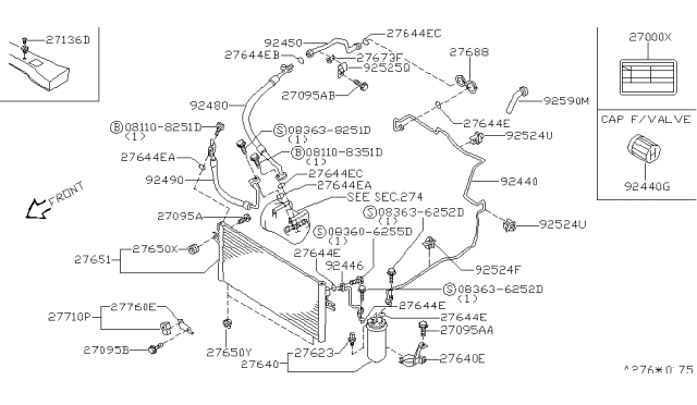 1995 Nissan Maxima Hose-Flexible,Low Diagram for 92480-40U02