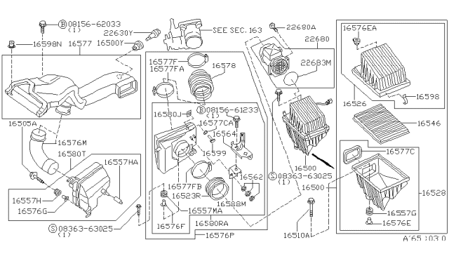 1999 Nissan Maxima Air Intake Temperature Sensor Diagram for 22630-1S700