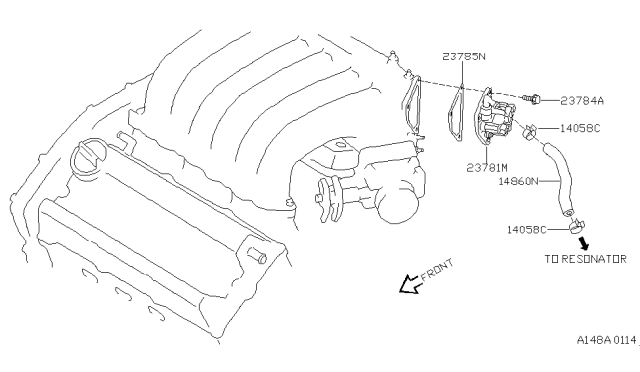 1998 Nissan Maxima Hose-Air Diagram for 14099-31U05