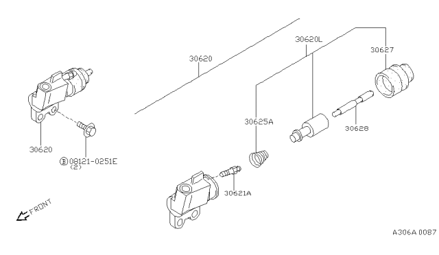 1996 Nissan Maxima Cylinder Assy Diagram for 30620-31U10