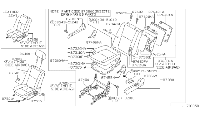 1997 Nissan Maxima Front Seat Diagram 3