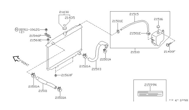 1997 Nissan Maxima Radiator,Shroud & Inverter Cooling Diagram 2