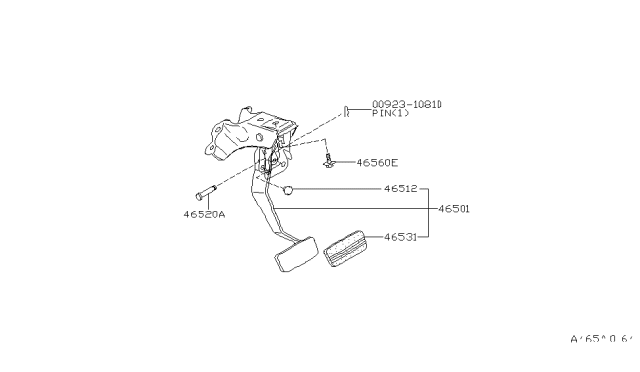 1999 Nissan Maxima Brake & Clutch Pedal Diagram 1