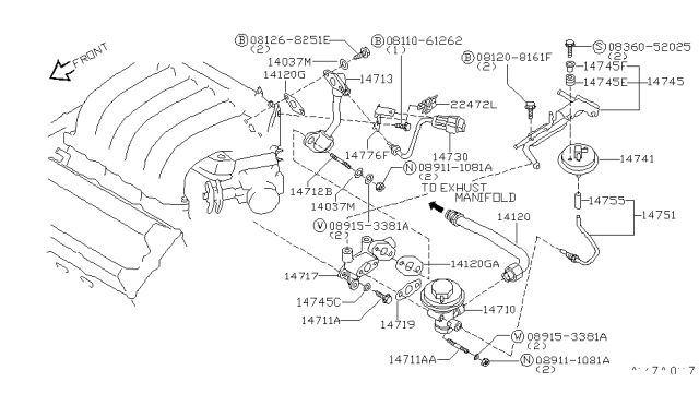 1996 Nissan Maxima EGR Parts Diagram