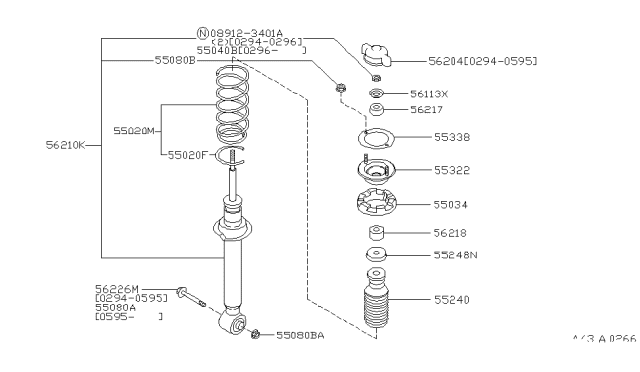 1996 Nissan Maxima Spring-Rear Suspension Diagram for 55020-43U20