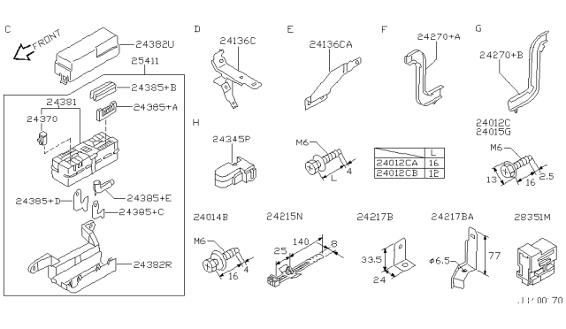 1999 Nissan Maxima Cover-Connector Diagram for 24345-40U05