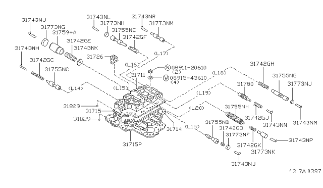 1999 Nissan Maxima Control Valve (ATM) Diagram 3