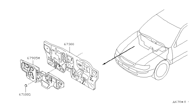 1995 Nissan Maxima Dash-Lower Diagram for 67300-40U31