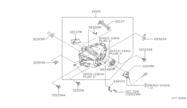 1999 Nissan Maxima Transmission Case & Clutch Release Diagram 2