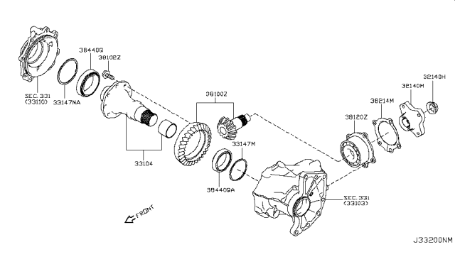 2017 Nissan Rogue Sport Transfer Gear Diagram