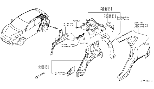 2019 Nissan Rogue Sport Body Side Panel Diagram 3