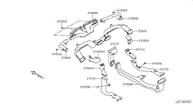 2018 Nissan Rogue Sport Nozzle & Duct Diagram 1