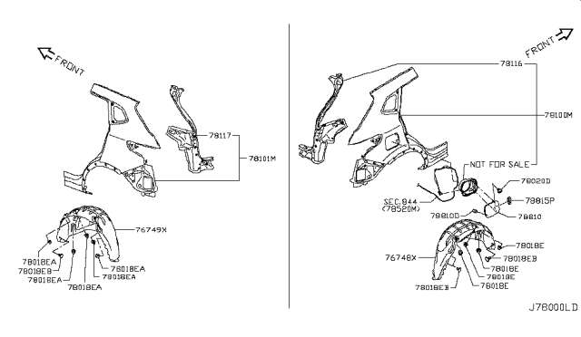 2017 Nissan Rogue Sport Lid Assy-Fuel Filler Diagram for 78830-6MA0A