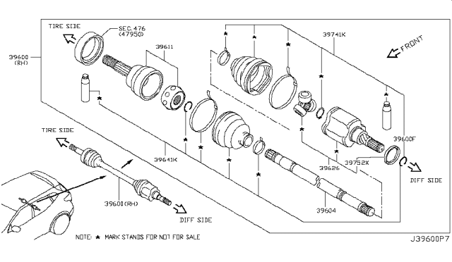 2018 Nissan Rogue Sport Rear Drive Shaft Diagram 1