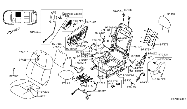 2017 Nissan Rogue Sport Pad Assembly-Cushion,Front Seat RH Diagram for 89307-7FC8A