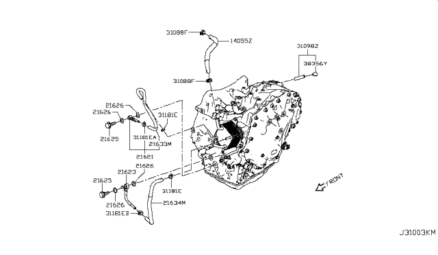 2018 Nissan Rogue Sport Auto Transmission,Transaxle & Fitting Diagram 4