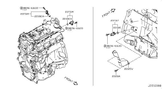 2019 Nissan Rogue Sport Engine Camshaft Position Sensor Diagram for 23731-1KC1A
