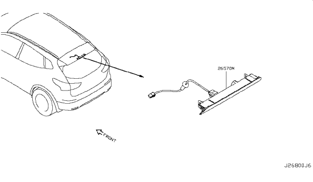2019 Nissan Rogue Sport Stop Lamp Assembly-High Mounting Diagram for 26590-DF30B