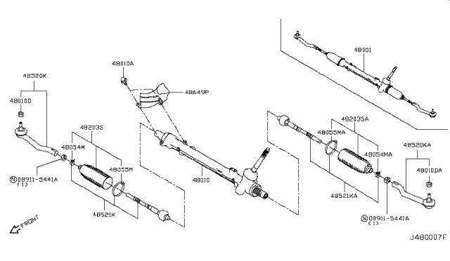 2017 Nissan Rogue Sport Socket Assembly-Tie Rod,OTR LH Diagram for D8640-4BA0A