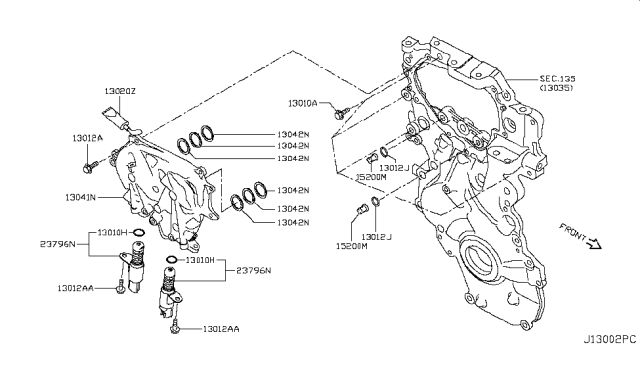 2019 Nissan Rogue Sport Cover Assy-Cam Sprocket,Vtc Diagram for 13041-4BB0A