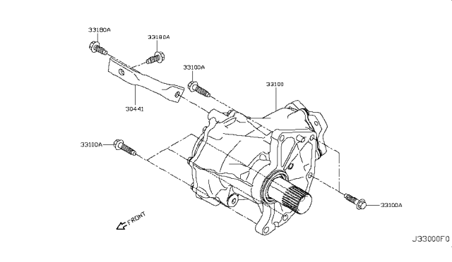 2019 Nissan Rogue Sport Transfer Assy Diagram for 33100-4BB0C