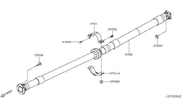 2017 Nissan Rogue Sport Propeller Shaft Assy Diagram for 37000-4EF0A