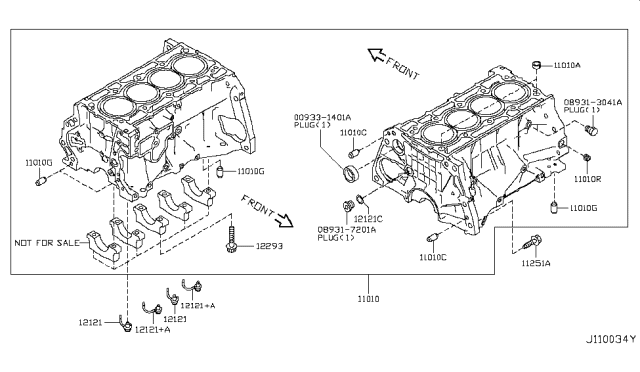 2017 Nissan Rogue Sport Bolt Main Cap Diagram for 12293-EN20A