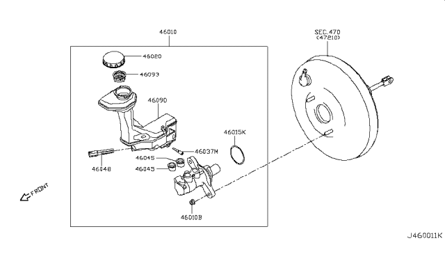 2019 Nissan Rogue Sport Cylinder Assy-Brake Master Diagram for D6010-4BA5A