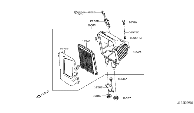 2018 Nissan Rogue Sport Air Cleaner Cover Diagram for 16526-6MA0A