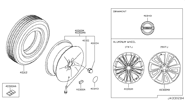 2019 Nissan Rogue Sport Aluminum Wheel Diagram for D0C00-4CB3D