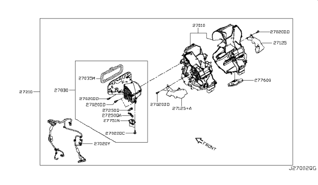 2019 Nissan Rogue Sport Blower Assembly-Air Conditioner Diagram for 27210-6MM1A