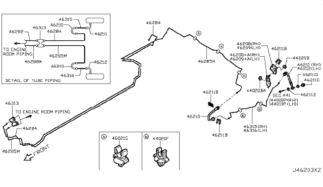 2018 Nissan Rogue Sport Hose Assy-Brake,Rear Diagram for 46210-4CE0C