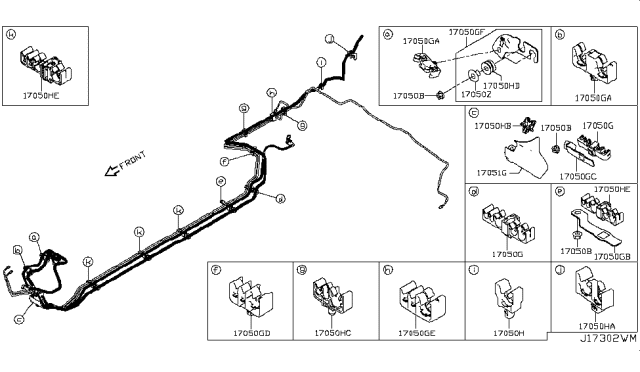 2019 Nissan Rogue Sport Bracket-Tube Diagram for 46261-4BB1A