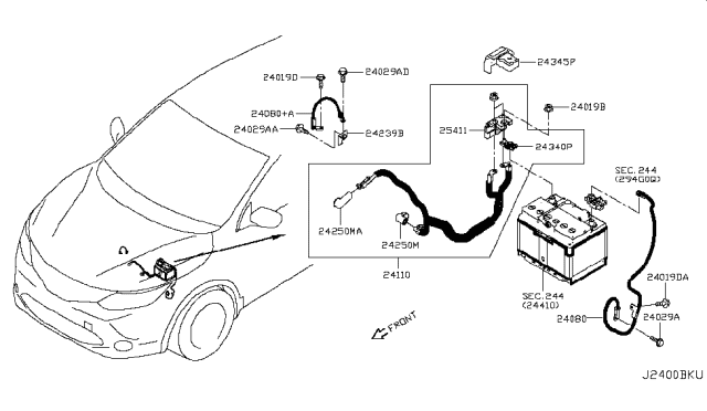 2017 Nissan Rogue Sport Holder-Fusible Link Diagram for 24380-BB50A