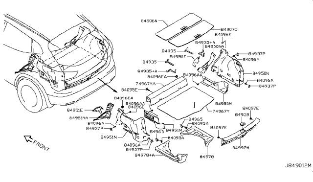 2018 Nissan Rogue Sport Hook-Cargo Guard Net Diagram for 79936-3ZA0A