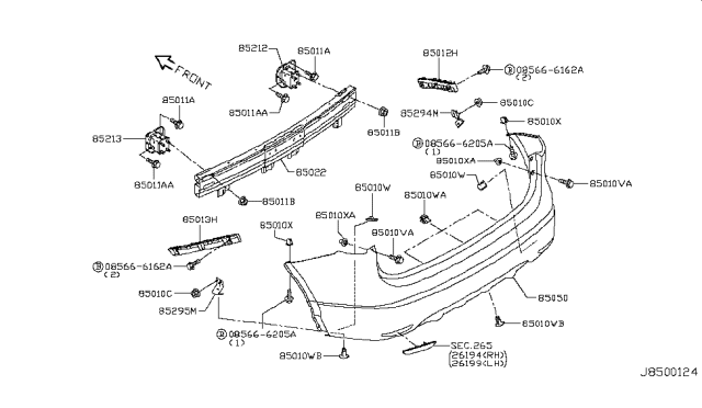 2019 Nissan Rogue Sport Rear Bumper Diagram 2