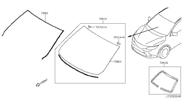 2019 Nissan Rogue Sport Front Windshield Diagram 2