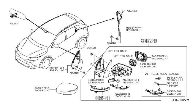 2017 Nissan Rogue Sport Door Mirror Assy-LH Diagram for 96302-6MA3A