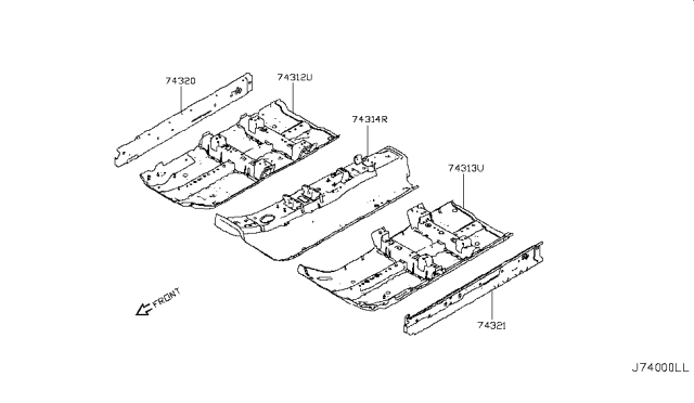 2017 Nissan Rogue Sport Floor Panel Diagram