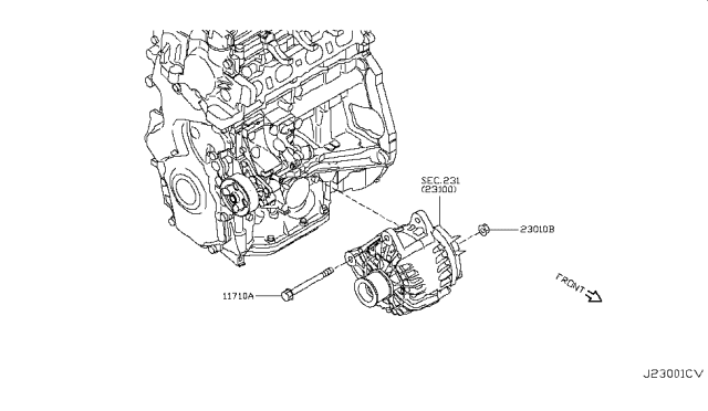 2017 Nissan Rogue Sport Alternator Fitting Diagram