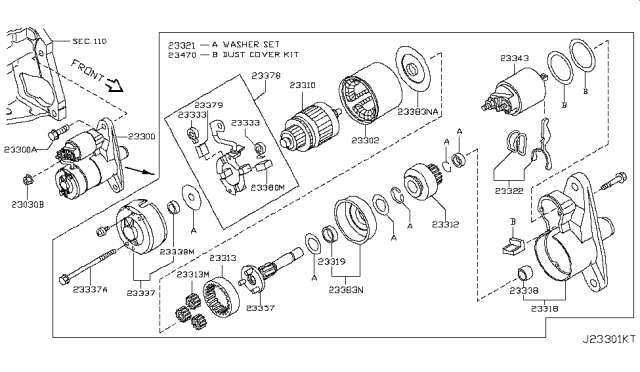 2019 Nissan Rogue Sport Motor Assy-Starter Diagram for 23300-4BB0B