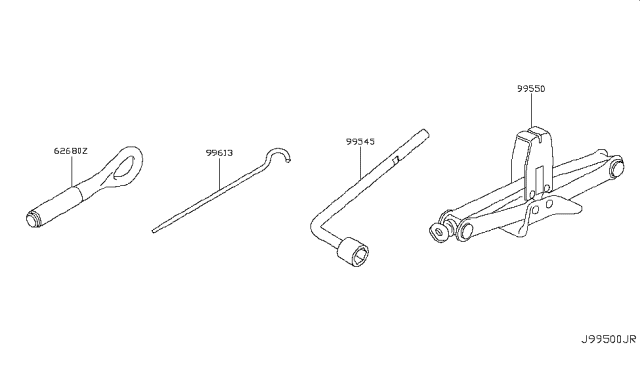 2019 Nissan Rogue Sport Jack Complete Diagram for 99550-6MA0A