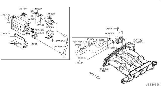 2018 Nissan Rogue Sport Hose-EVAPO Control Diagram for 14912-4BC0A