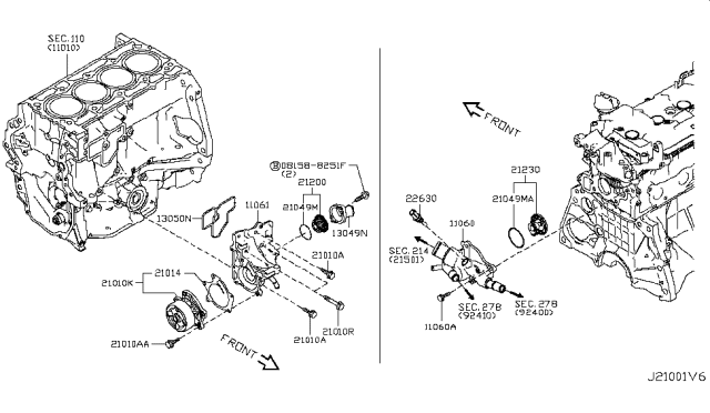 2018 Nissan Rogue Sport Pump Kit-Water Diagram for B1010-1KC0C