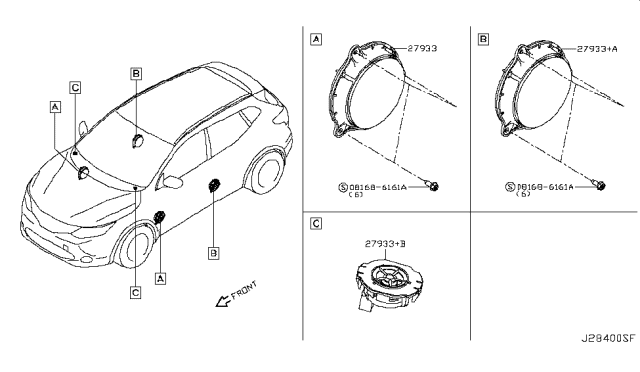 2019 Nissan Rogue Sport Speaker Diagram 1